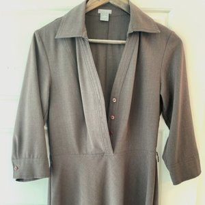 Tailored V-Neck A-Line Dress